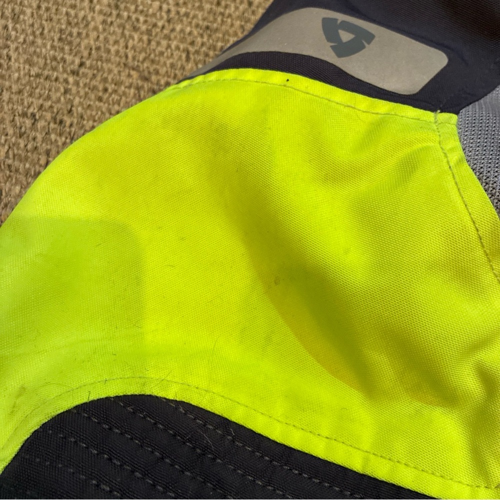 REV'IT Airwave Motorcycle Jacket Silver/Yellow XL Shoulder Elbow Hard Pad * Read - Picture 9 of 11